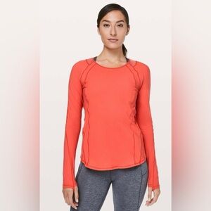 Lululemon Sculpt Long Sleeve Shirt Size 8 Apricot Pink